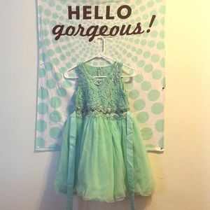 Girls size 12 turquoise princess dress